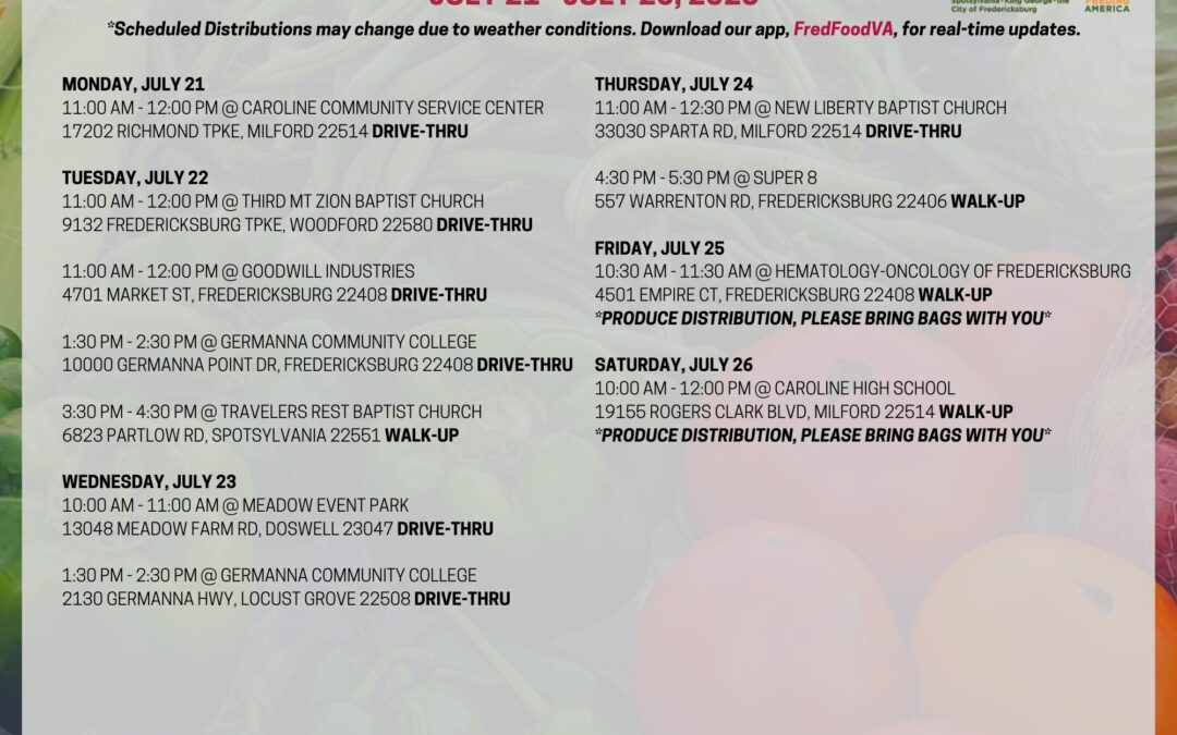 Food Bank distribution this week