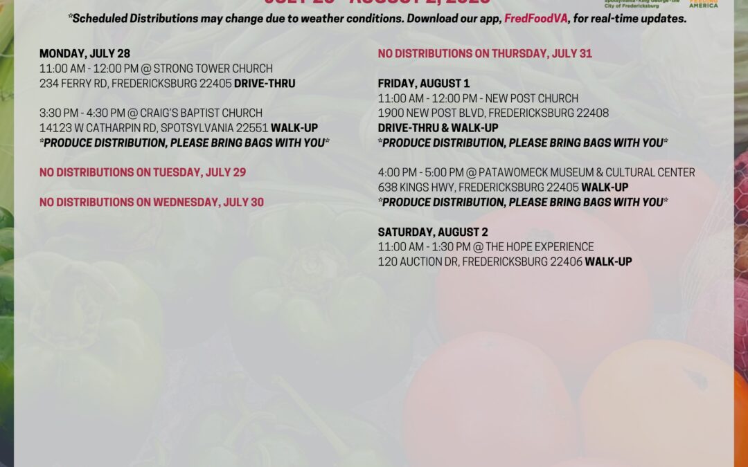 Food Bank distribution this week