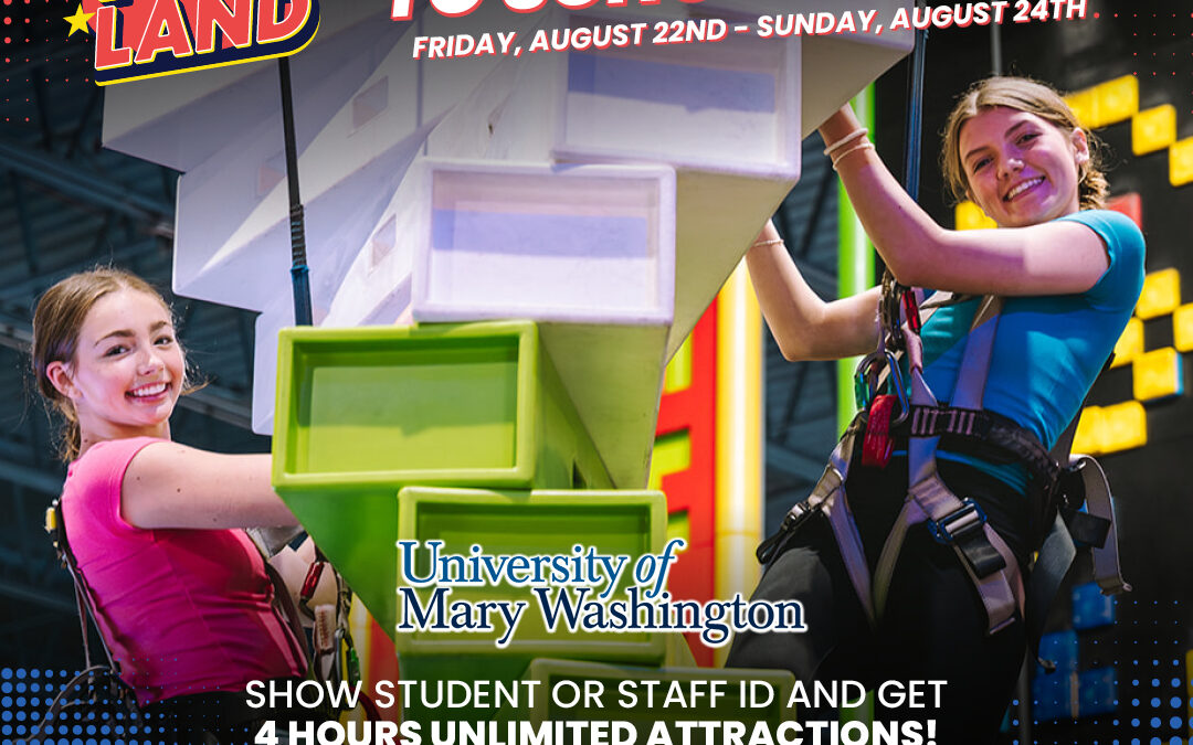 University of Mary Washington & Germanna Students – Welcome Back to School Event at Fun Land Fredericksburg!