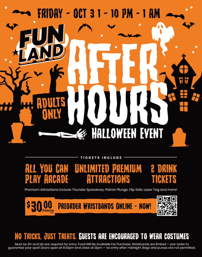 Fun Land Fredericksburg Adults Only 21+  Halloween Event