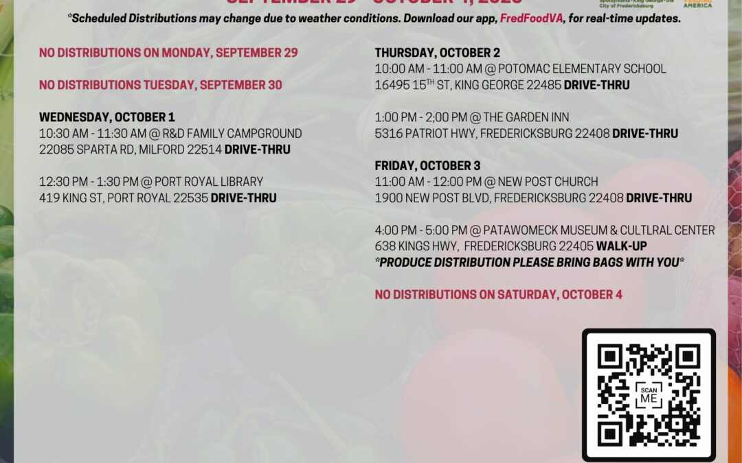 Food bank distributions this week