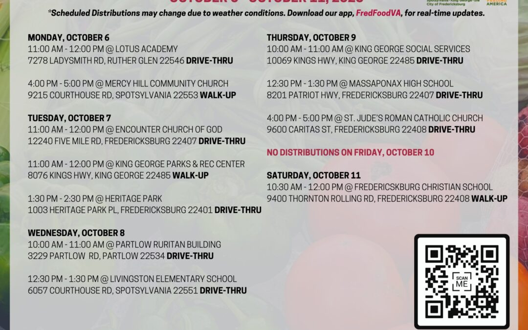 Food Bank distributions this week