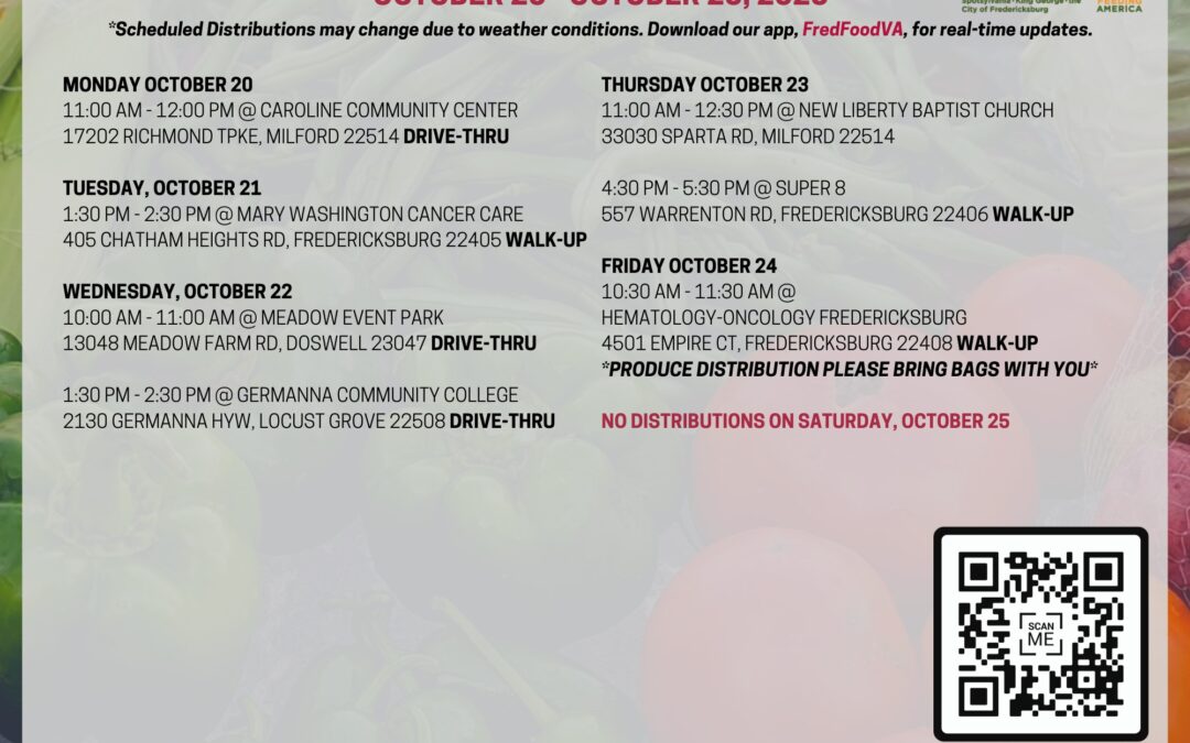Food Bank distributions this week