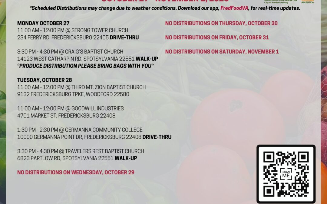 Food Bank distribution this week