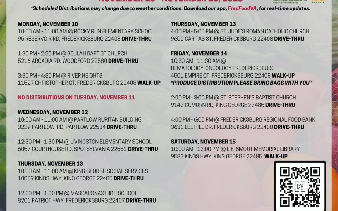 Food Bank distributions this week