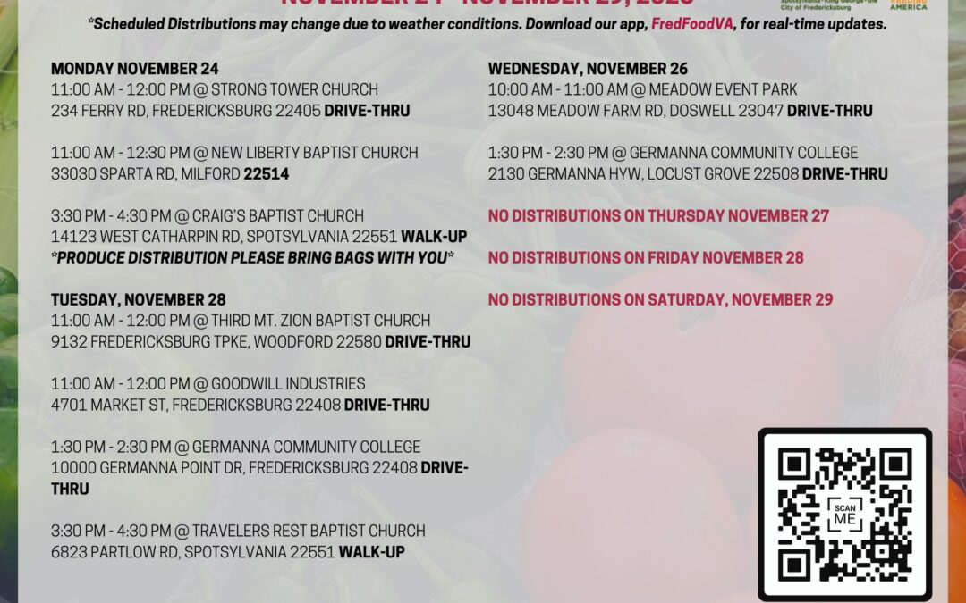Food Bank distribution this week