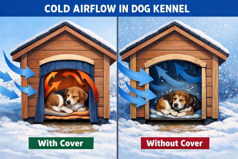 Dog house wind protection