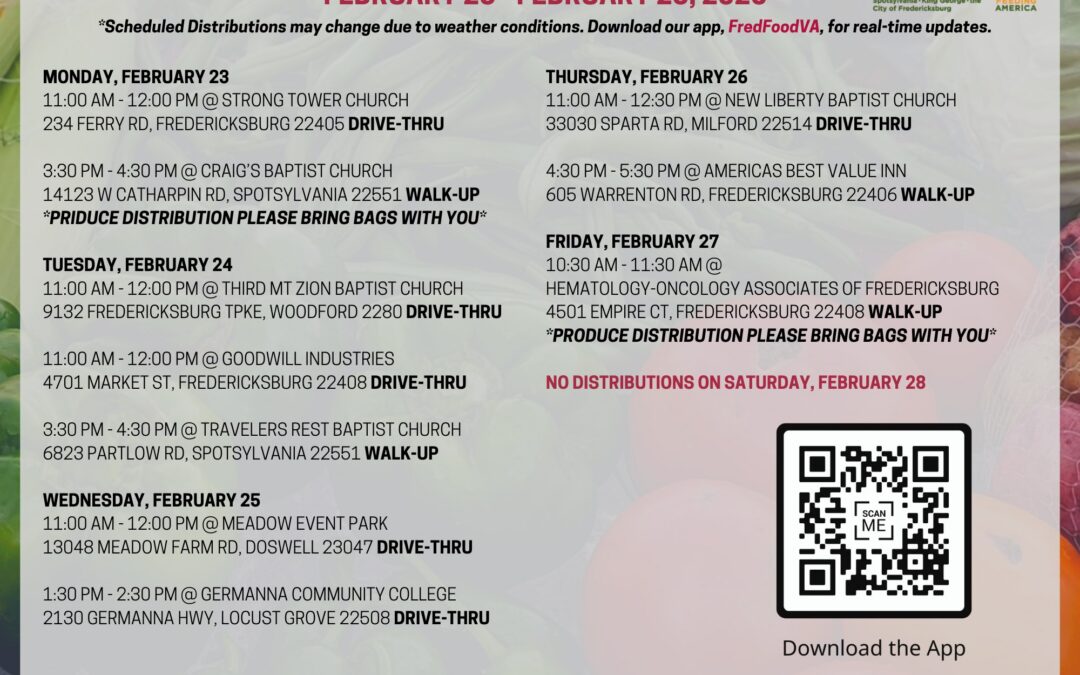 Food Bank distribution this week