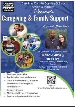 Caroline County Sunday School Union and Vicinity Presents Caregiving and Family Support