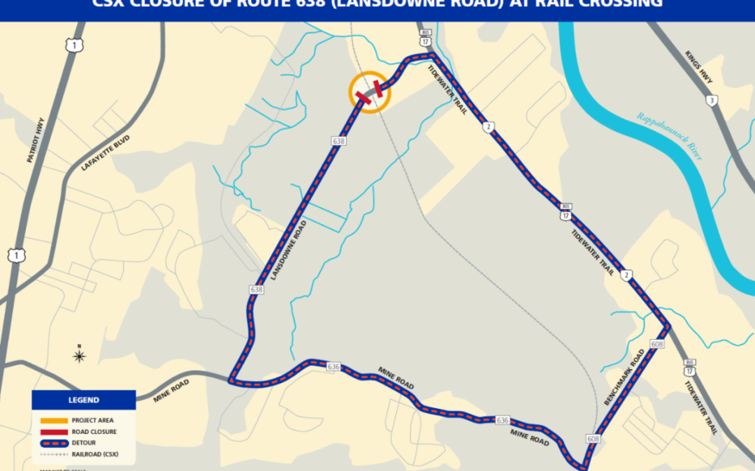 CSX to close Lansdowne Road for rail-crossing maintenance