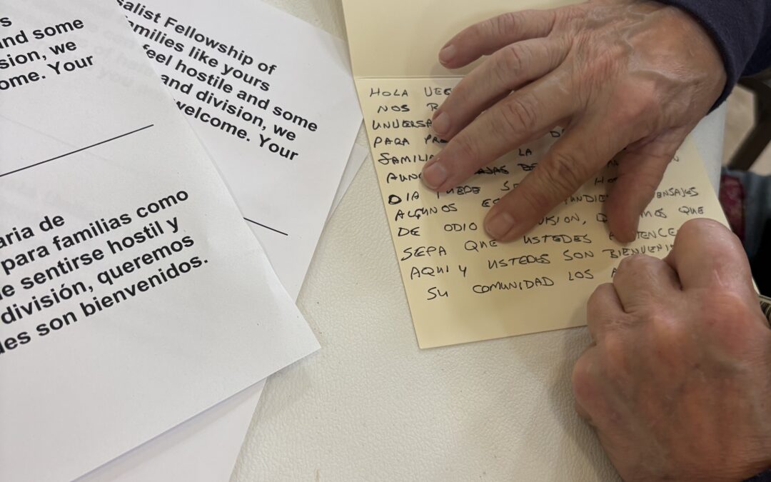 At the Unitarian Universalist Fellowship, a hunger for combating fear