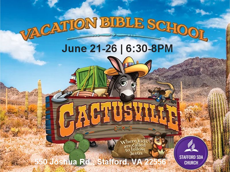 🌵 Saddle up for a week of fun at Cactusville Vacation Bible School in Stafford, VA! 🤠🎶