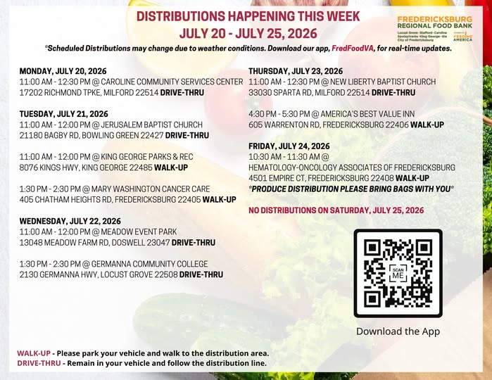 Food Bank distribution this week
